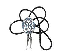 DELIGUO Bolo Ties Krawatte Für Herren - Amerikanische Schneeflocken-Leder-Seil-Krawatte Für Die Hochzeit Von Männern, Frauen, Schönes Neuheitsgeschenk, Persönlichkeit, Vintage-Schmuck-Halskette, Blau