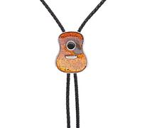 DELIGUO Bolo Ties Krawatte Für Herren - European American Country Gitarre Lange Halskette Anhänger Neuheit Krawatte, Modeschmuck Kostüm Hemd Zubehör Pullover Kette,Orange,Einheitsgröße