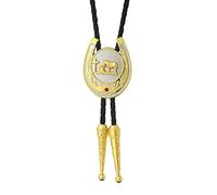 DELIGUO Bolo Ties Krawatte Für Herren - Western Cowboy U-Form Golden Animal Vintage Krawatte, Lederseil, Einfaches All-Match-Hemd, Accessoires, Schmuck Für Erwachsene, Pferd, Einheitsgröße