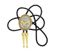 DELIGUO Bolo Ties Krawatte Für Herren - Western Cowboy Vintage Rund Geschnitztes Tiermuster Mit Hemd Krawatte, Handgefertigte Geflochtene Seil Schmuck Halskette Für Männer Frauen,Adler,Einheitsgröße