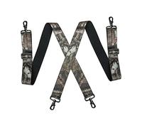 DELIGUO Herren Hosenträger - Camouflage-Hosenträger Für Männer, 5 cm Breit, X-Rücken, 4 Drehbare Karabinerhaken, Verstellbar, Elastisch, Lässig, Hosenriemen, Grau, 5 cm