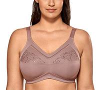 DELIMIRA Damen Mastektomie BH nach Brust op BH ohne Bügel Baumwolle Vollschalen für Große Brust Mochaccino 100F