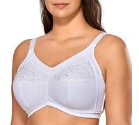 DELIMIRA Damen Mastektomie BH nach Brust op BH ohne Bügel Baumwolle Vollschalen für Große Brust Weiss 90H