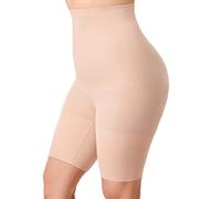 DELIMIRA Damen Miederhose mit Bein Miederpants Hohe Taille Bauch Weg Formender, Beige, 42
