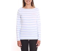 DELMAO Damen Langarm-Shirt gestreiftes Baumwoll-Sweatshirt 85025237 Blau/Weiß 36/38