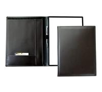 DELMON VARONE - Personalisierbare Schreibmappe DIN A4 aus Cambridge Top Grain Leder braun, Organizer Konferenzmappe mit Notizblock, Stiftschlaufe & Einsteckfächer, Echtleder Business Besprechungsmappe