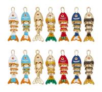 DELORIGIN 7 Stück Goldfisch Anhänger 3D Fisch Charms Messing Emaille Meerestier Charm Mit Schlaufe Ozean Anhänger Für Die Schmuckherstellung DIY Halskette Ohrringe Armband