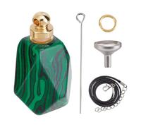 DELORIGIN Kristall Andenkenurne - Tragbarer Parfümflaschen Anhänger Aus Synthetischem Malachit Kleiner Behälter Schmuckanhänger Urnen Asche Halskette Für Haustiere Und Menschen