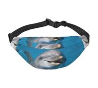 Delphin mit einem Lächeln Bauchtasche für Herren und Damen, modische Hüfttasche überall, Crossbody-Tasche, Geldbörse, Hüfttasche mit verstellbarem Riemen, wasserdichte Brusttasche für Reisen, Wandern,