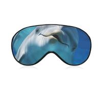 Delphin mit einem Lächeln Schlafmaske, lichtblockierende Augenmaske, bequem und weich, Augenabdeckung mit Gummiband, geeignet für Männer und Frauen, geeignet für Reisen/Schlafen