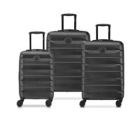 DELSEY Paris Air Armour Reisekoffer, Hartschale, ausziehbar, Schwarz , 3er-Set (55 x 35 x 20 cm), Klassisch