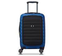 Delsey Paris Shadow 5.0 - 4-Rollen-Kabinentrolley mit Vordertasche S 55 cm erw. USB (blau)