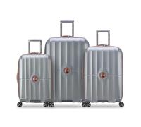 DELSEY PARIS St. Tropez Hartschalenkoffer mit Erweiterungsfunktion und Rollen mit 360°-Drehung, Platin, 3-Piece Set (21/24/28)