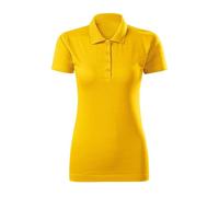 DELUNO Poloshirt Damen Kurzarm - Gelb Single Jersey - Poloshirts für Damen Sport - Arbeits - Business - Geschenkidee - Gelbes Poloshirt Damen Baumwolle XL (223-XL-Gelb)