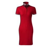 DELUNO Poloshirt Damen Kurzarm Kleid - Arbeits - Business - Geschenkidee - Polokleid für Damen Sport - Rot Pique - 215 g/m² Poloshirt Damen Baumwolle XS (271-XS-Rot-71)