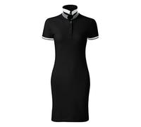 DELUNO Poloshirt Damen Kurzarm Kleid - Arbeits - Business - Geschenkidee - Polokleid für Damen Sport - Schwarz Pique - 1:1 Rippstrick Poloshirt Damen Baumwolle S (271-S-Schwarz)