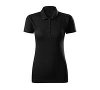 DELUNO Poloshirt Damen Kurzarm - Schwarz Single Jersey - Poloshirts für Damen Sport - Arbeits - Business - Geschenkidee - Kragen und 4 Knöpfe Poloshirt Damen Baumwolle M (223-M-Schwarz)