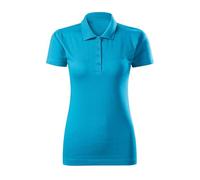 DELUNO Poloshirt Damen Kurzarm - Türkis Single Jersey - Poloshirts für Damen Sport - Arbeits - Business - Geschenkidee - 180 g/m² Poloshirt Damen Baumwolle XS (223-XS-Türkis)