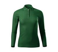 DELUNO Poloshirt Damen Langarm - Arbeits - Business - Geschenkidee - Poloshirts für Damen Sport - Grün Pique - grünes Poloshirt Damen Baumwolle XL (231-XL-Flaschengrün-06)