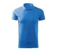 DELUNO Poloshirt Herren Kurzarm - Blau Single Jersey - Poloshirts für Herren Sport - Arbeits - Business - Geschenkidee - 2 Knöpfe Polo Shirt Herren M (202-M-Azurblau)