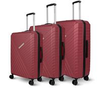 deluxe4home® 3 TLG. Hartschalenkofferset Reisekoffer Koffer & Trolley Burgunder Rot I Kofferset ABS-Hartschale mit 4 Rollen I Reisetaschen Gepäck Rollkoffer Handgepäck Groß