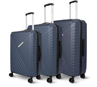 deluxe4home® 3 TLG. Hartschalenkofferset Reisekoffer Koffer & Trolley Dunkelblau I Kofferset ABS-Hartschale mit 4 Rollen I Reisetaschen Gepäck Rollkoffer Handgepäck Groß