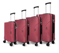 deluxe4home® 4 TLG. Hartschalenkofferset Reisekoffer Koffer & Trolley Burgunder Rot I Kofferset ABS-Hartschale mit 4 Rollen I Reisetaschen Gepäck Rollkoffer Handgepäck Groß