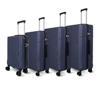 deluxe4home® 4 TLG. Hartschalenkofferset Reisekoffer Koffer & Trolley Dunkelblau I Kofferset ABS-Hartschale mit 4 Rollen I Reisetaschen Gepäck Rollkoffer Handgepäck Groß