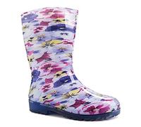 DEMAR. Damen Mädchen Gummistiefel Rainny Print (36/37, Stiefmütterchen)