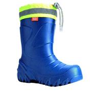 DEMAR Eva federleichte Kinder Gummistiefel mit Stulpe gefüttert Mammut-S (24/25, Metallic Blau)