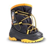 DEMAR Kinder Winterstiefel mit Wolle gefüttert Happy Eskimo (22/23, schwarz/gelb)