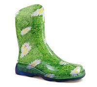 DEMAR schicke Bunte Damen Gummistiefel Regenstiefel LIDO (37/38, Gänseblümchen)