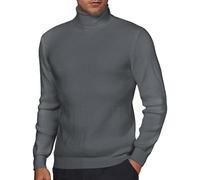 DEMEANOR Rollkragenpullover Herren Waffle Sweater Herren Langarm Pullover für Herren Warm Herren Pullover Winter Baumwolle Strick