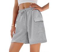 Demegimi Shorts Damen Kurze Sporthose Sommer Solid Color Kurz Hosen Jogginghose Baumwolle High Waist Sweatshorts Running Shorts Gym Fitness Shorts Jogginghose