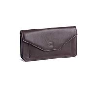 Demenbrieftasche Etui Portemonnaie aus echtem Vollnarben-Kalbsleder mit Münzfach und Druckknopf von DUDU Bordeaux