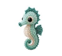 Demiawaking DIY Bead Embroidery Kit, Tiere Perlenstickset, Stickset Perlen Stickerei Kits, Stickzubehör mit Anleitung, DIY Basteln Geschenk für Erwachsene Kinder (Seepferdchen)