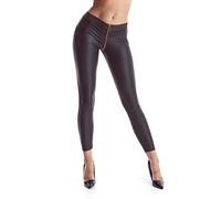 Demoniq Damen Wetlook Leggings CBMila001 mit Applikationen L