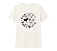 Denali National Park Alaska AK USA Elch Souvenir Neuheit Premium T-Shirt