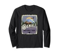 Denali National Park Alaska Vintage Reiseposter Stil Langarmshirt