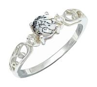 Dendritischer Opal Edelstein 925 Sterling Silber Stilvoller Handgefertigter Band Ring Geschenkartikel Herren und Damen Schmuck CRG1237CI7_(53 (16.9))