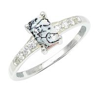 Dendritischer Opal Edelstein 925 Sterling Silber Stilvoller Handgefertigter Band Ring Geschenkartikel Herren und Damen Schmuck CRG1239CI7_(53 (16.9))