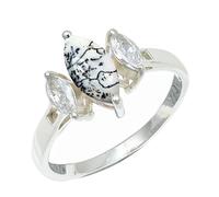 Dendritischer Opal Edelstein 925 Sterling Silber Stilvoller Handgefertigter Band Ring Geschenkartikel Herren und Damen Schmuck CRG1244CI29_(75 (23.9))