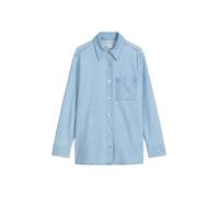 Jeansbluse MARC O'POLO "aus Organic-Cotton-Mix-Stretch", Damen, Gr. M, light blau, Obermaterial: 95% Baumwolle, 4% Elastomultiester, 1% Elasthan, unifarben, regular fit normal, Manschette, Blusen Jean