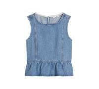 Blusentop MARC O'POLO DENIM "aus reinem Organic Cotton", Damen, Gr. XS, medium blau, Obermaterial: 100% Baumwolle, unifarben, relaxed fit bauchfrei, Rückenausschnitt, normaler Saum, Blusen Blusentop (