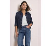 Jeansbluse STREET ONE, Damen, Gr. 34, rinse soft washed, Jeans, 72% Baumwolle, 27% Polyester, 1% Elasthan, unifarben, normal normal, V-Ausschnitt, abgesteppt, Blusen Jeansbluse, im Denim-Style (408517