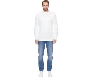 Denim Project Herren Strick-Pullover mit dezenter Musterung Baumwoll-Pullover Winter-Pullover Langarm-Shirt DP-10023-073 590 Weiß M