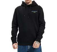 Denim Project Logo Color Herren Kapuzen-Pullover Hoodie mit Kängurutasche Baumwoll-Pullover DP-10023-026 001 Schwarz S