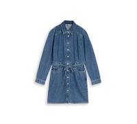 Jeanskleid TOM TAILOR DENIM, Damen, Gr. M, N-Gr, clean mid, Denim/Jeans, Obermaterial: 100% Baumwolle. Futter: 65% Baumwolle, 35% Polyester, unifarben, normal kniefrei, Rundhals, Kleider, Langarm mit