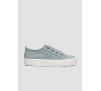 s.Oliver Damen Plateau Sneaker mit Breiten Schnürsenkeln Low Top, Blau (Denim), 37 EU