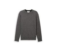 Tom Tailor Denim Herren Rundhalspullover 36274 aus Baumwolle grau tonal mouline S
